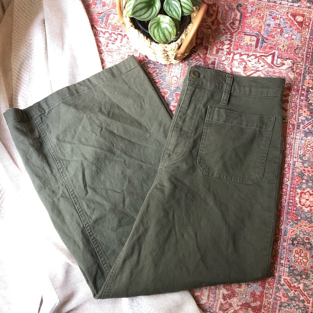j. crew point sur | wide leg crop pants green 28